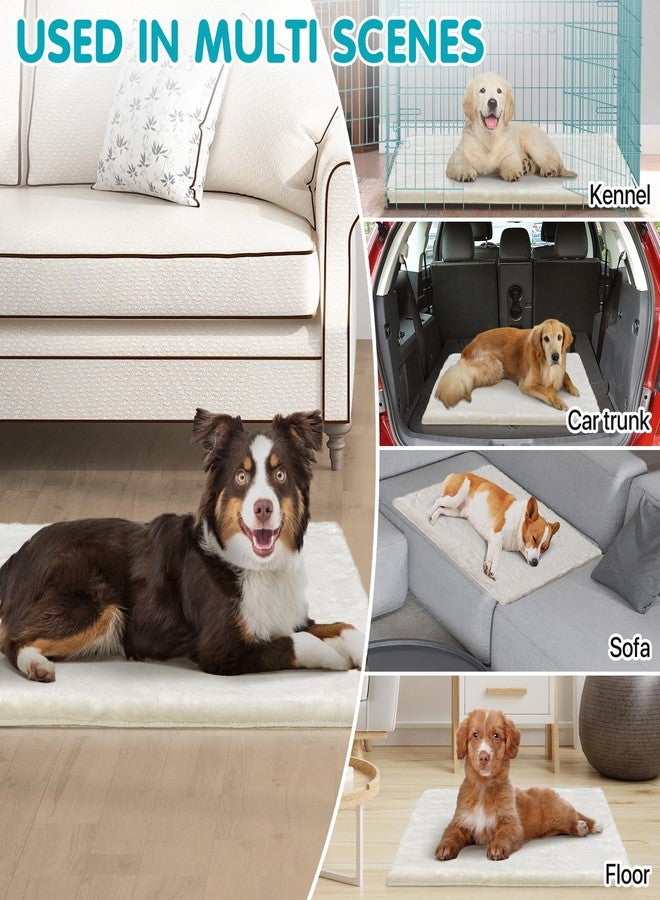 LWFCOEE Dog Bed Mat Crate Pads for Dog Cages 30x21 Inch Washable Anti-Slip Dog Kennel Pad Soft Small Puppy Cage Cushion Liner, Beige - Image 5